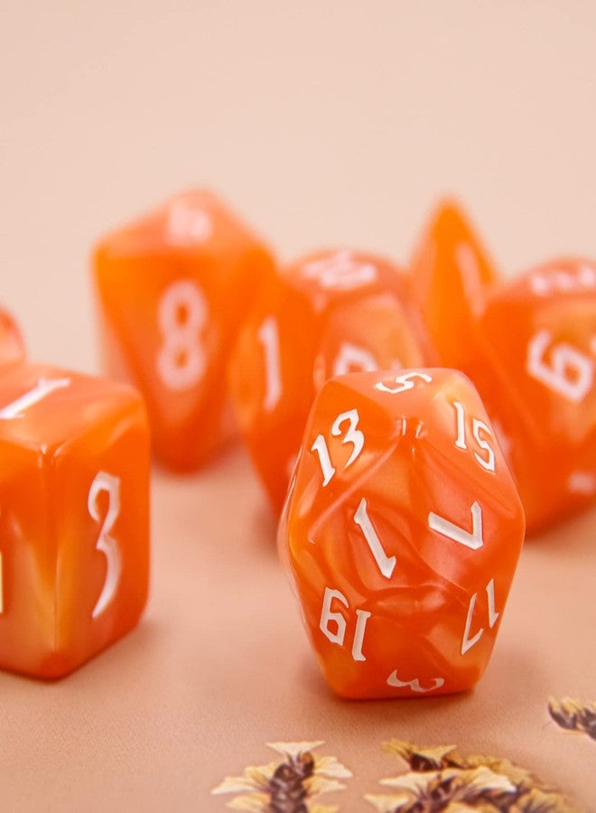 HD DND Dice Set RPG Polyhedral Dice Fit Dungeons and Dragons(D&D) Pathfinder (Orange) - Image 3